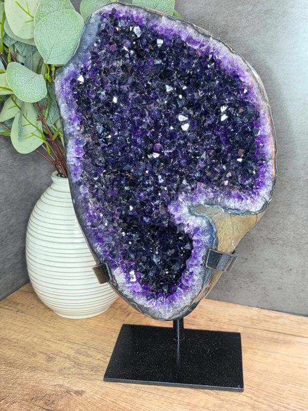 High quality, deep Purple Amethyst, show-piece on custom stand!
