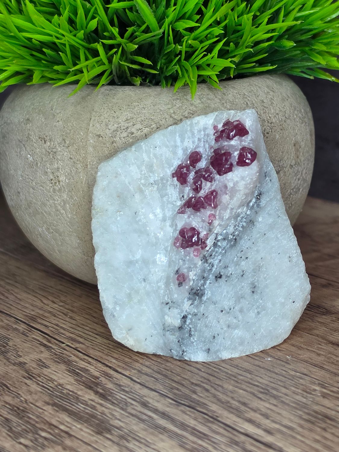 Spinel on White Marble matrix