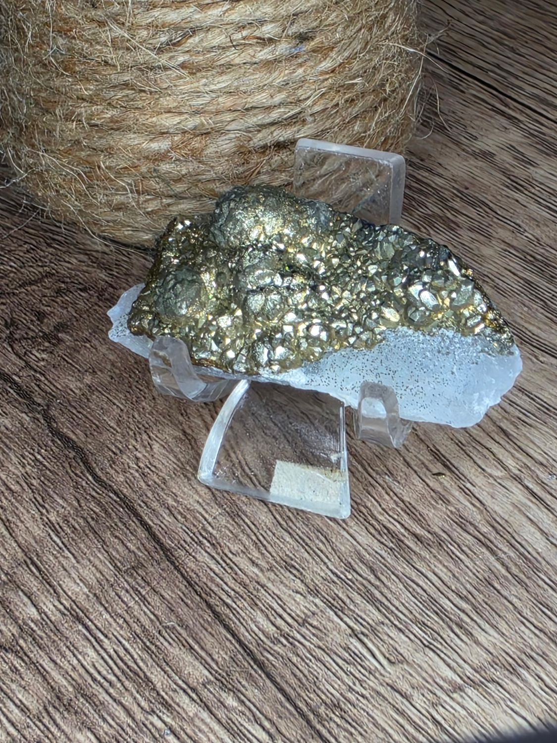 Pyrite on Chalcedony