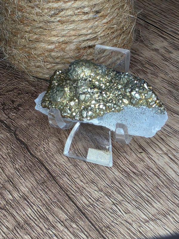 Pyrite on Chalcedony