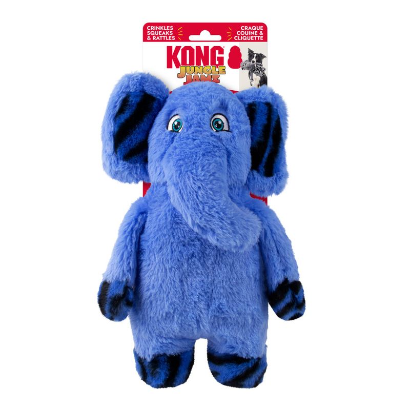 KONG Jungle Jamz Elephant Dog Toy Blue, 1ea/One Size