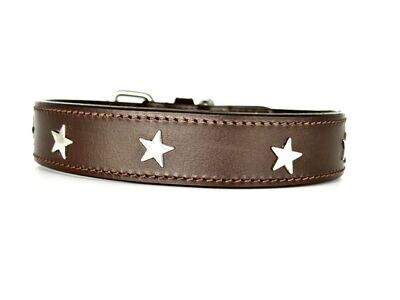 Leather Buckle Collar - Handstitched with Stainless Steel embellishments and hardware