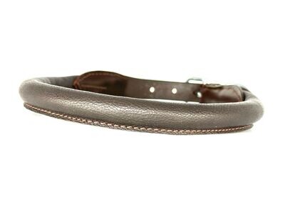 Rolled Leather Buckle Collar - Handstitched with Stainless Steel hardware