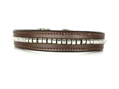 Soft Leather Buckle Collar - Handstitched with Stainless Steel hardware & embellishments