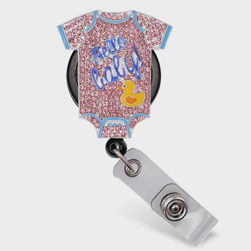 Sparkle and Shine Retractable Badge Reels, Color: Hello Baby