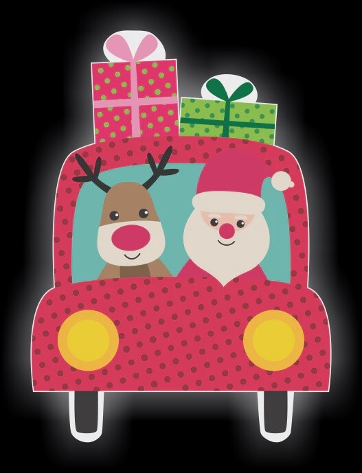 Badge Interchangeable Acrylic Winter 2022, Color: Santa Car