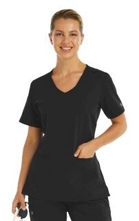 Maevn Women&#39;s Matrix Pro Knit V-Neck Top, Color: Black, Size: 2X Small