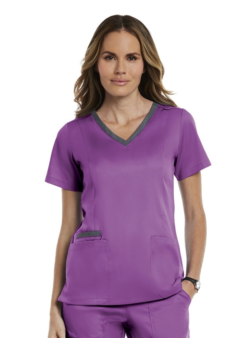 Maevn Matrix Women&#39;s Contrast Double V-Neck Top