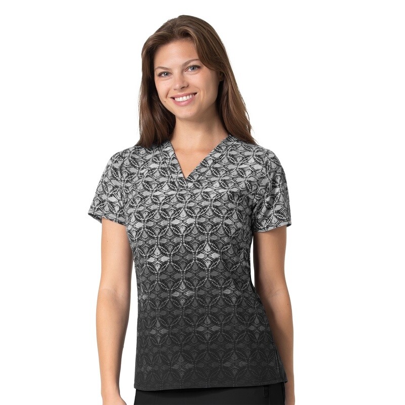 Looker Loop Carhartt Women's Force Cross-Flex V-Neck Border Print Dakota Dip Dye