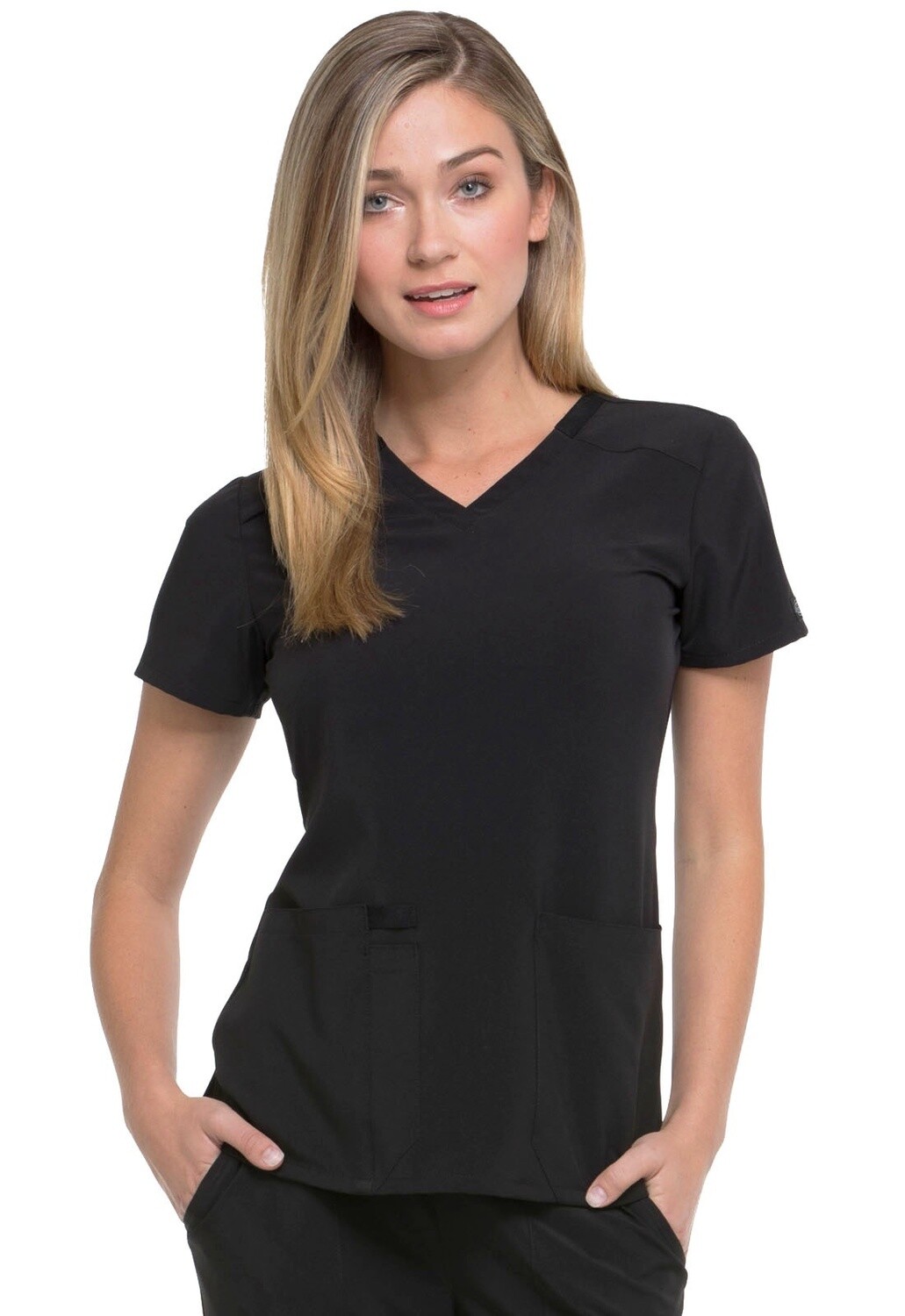 Dickies EDS Essentials Women&#39;s V-Neck Top, Color: Black, Size: 2X Small