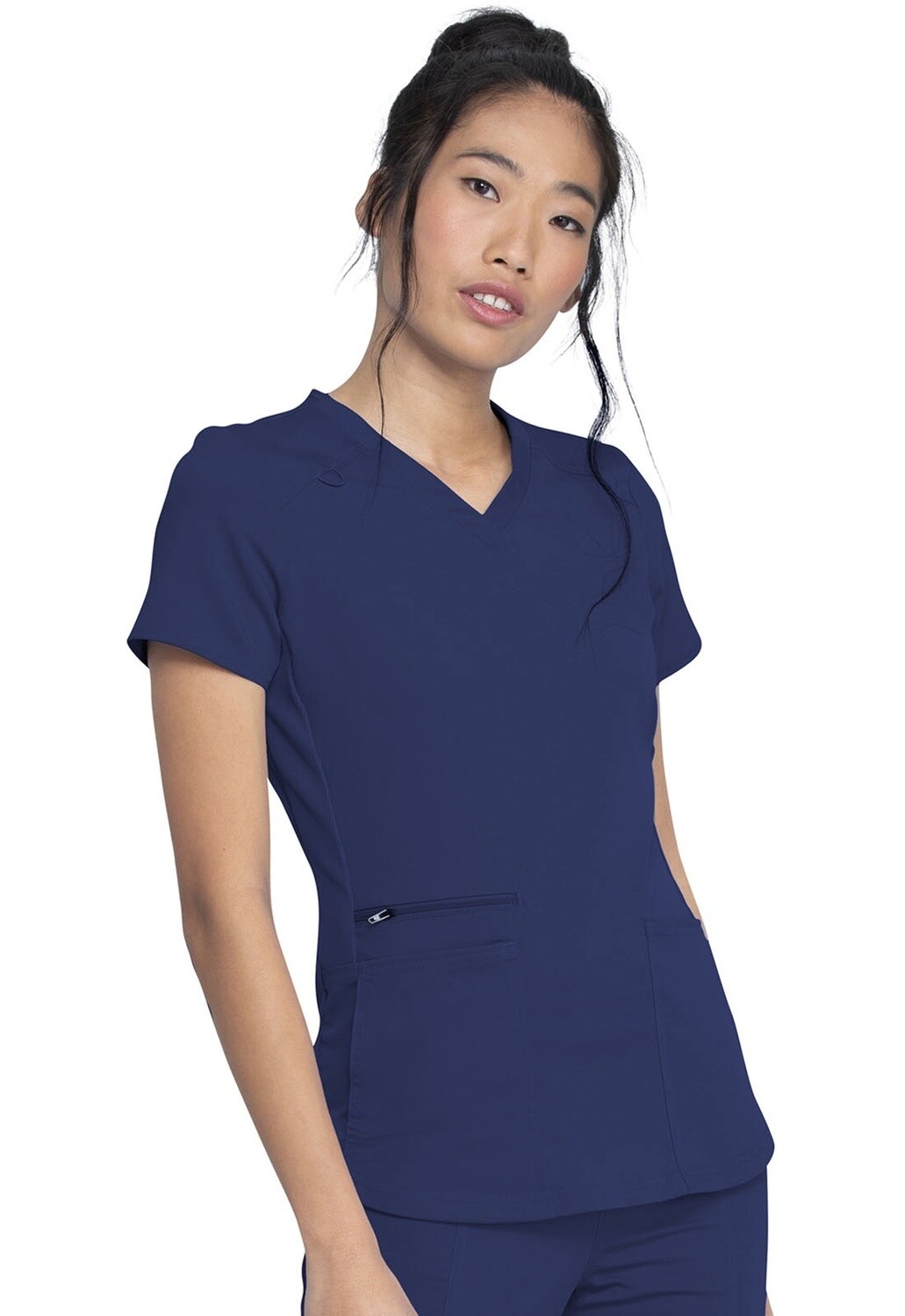 Dickies Balance V-Neck Top with Rib-Knit Panels