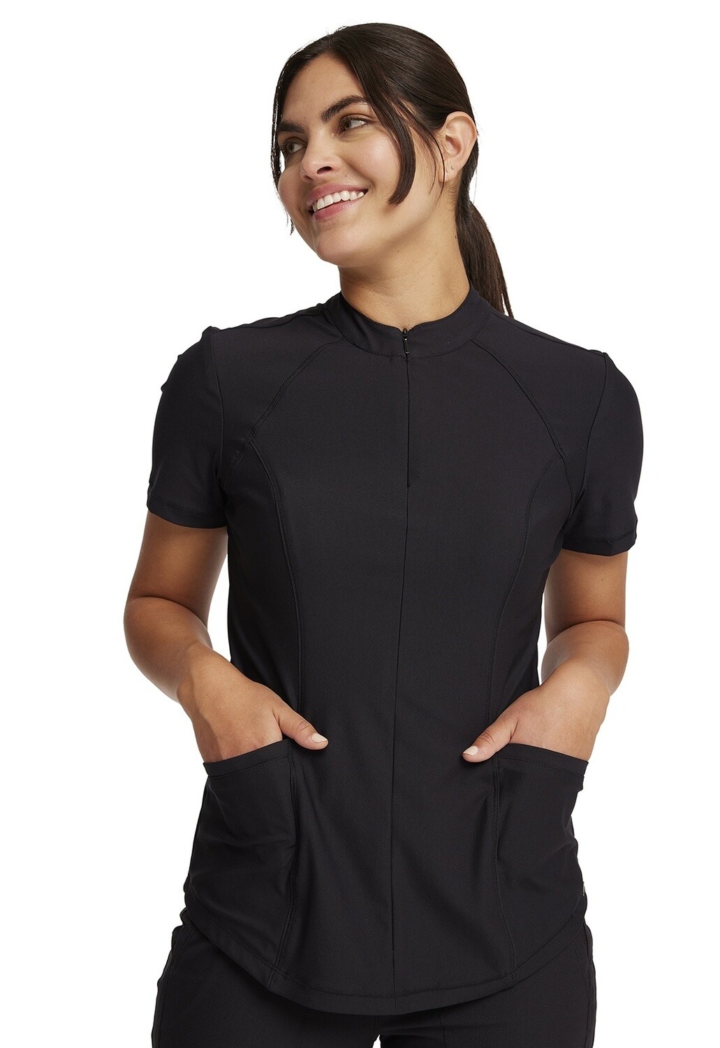 Cherokee Form Women&#39;s Partial Zip Front Top
