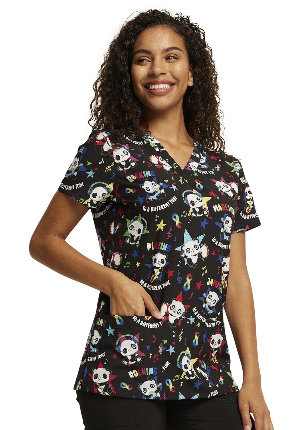 Dickies Prints V-Neck Print Top in Different Tune