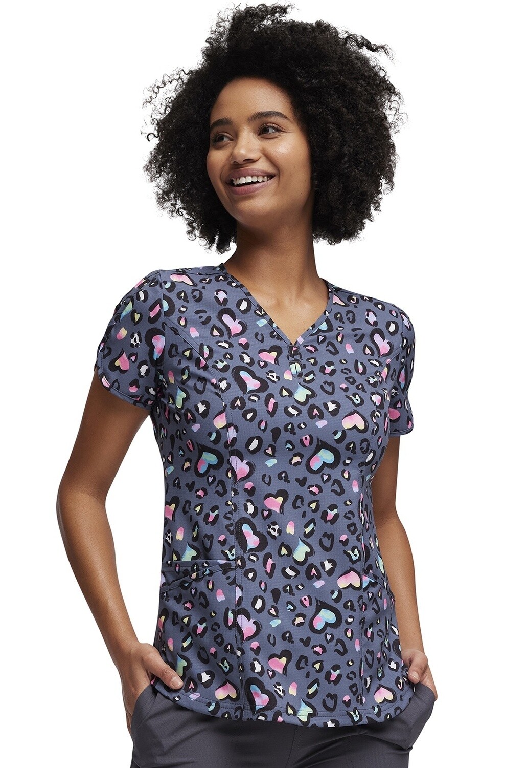 HeartSoul V-Neck Print Top in Leopard Sweetheart