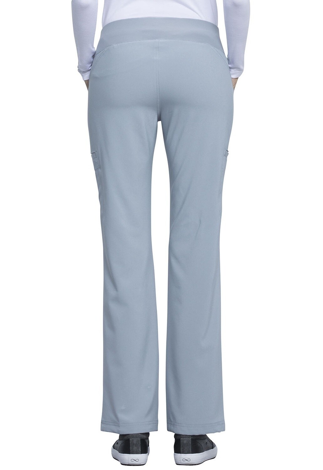 Cherokee iFlex Women&#39;s Mid Rise Straight Leg Pull on Pant Tall, Color: Grey, Size: X Small Tall