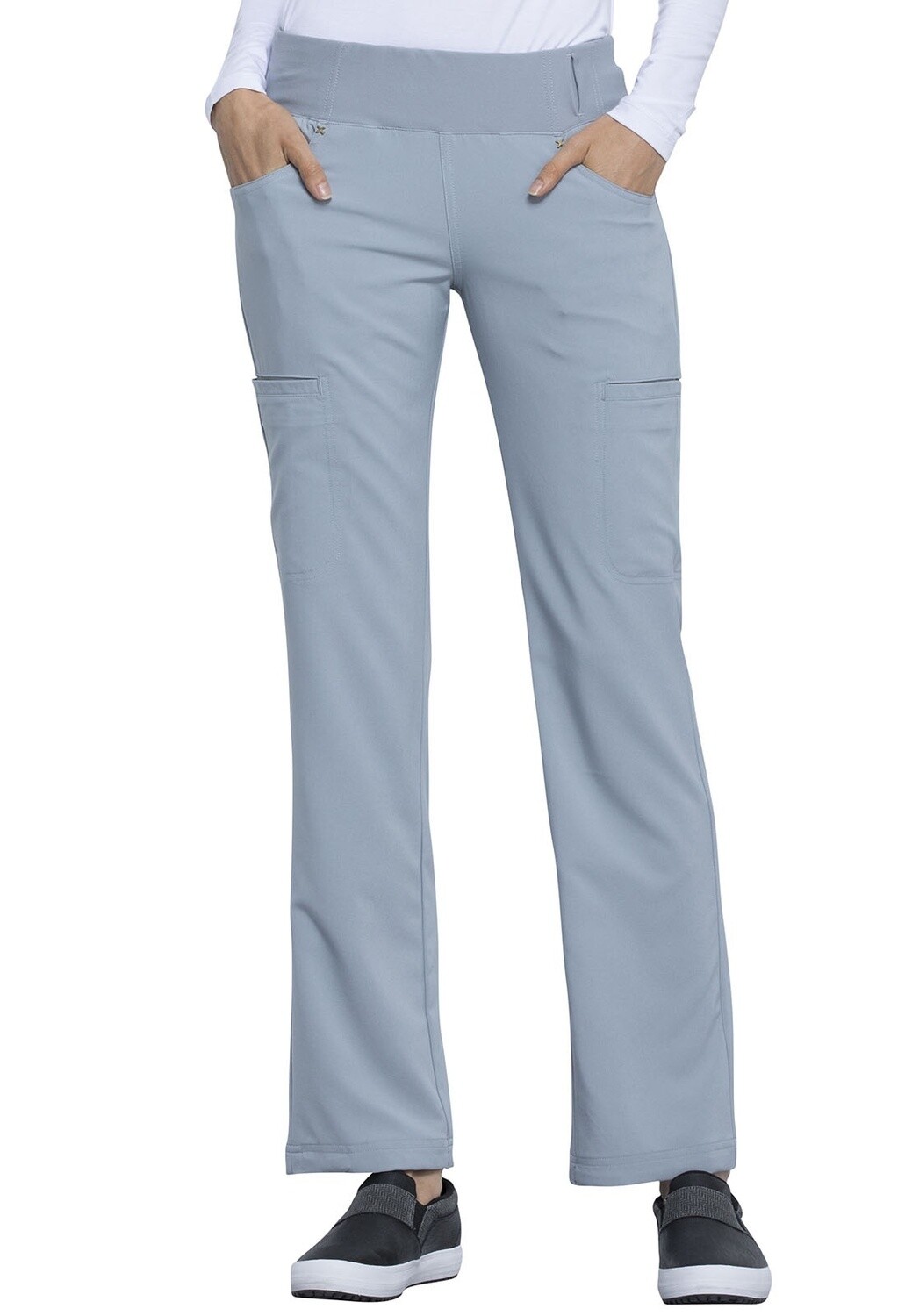 Cherokee iFlex Women&#39;s Mid Rise Straight Leg Pull On Pant