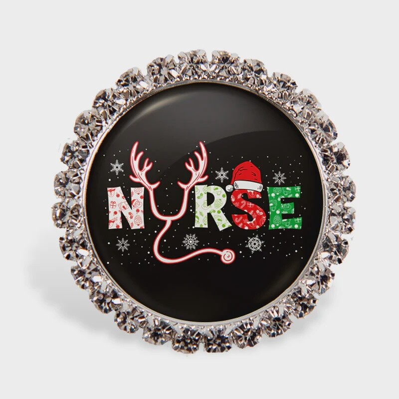 Badge Glam Velcro, Color: Christmas Nurse, Size: OS