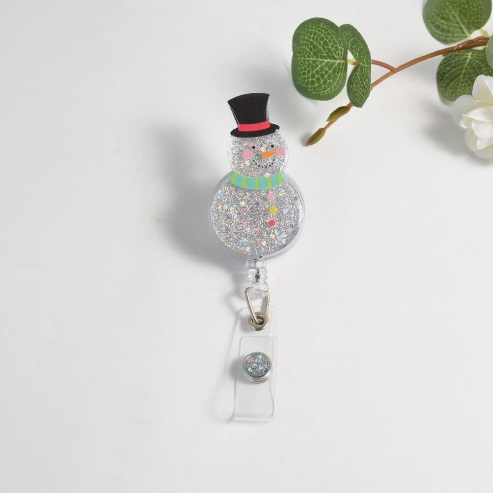 Glitterific Badge Reels, Colour: Snowman