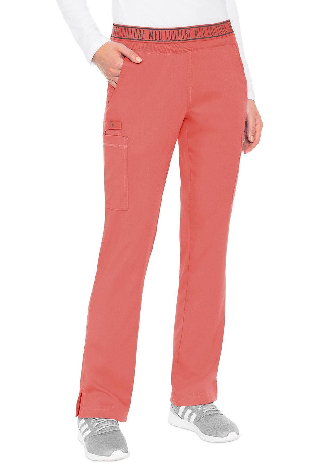 MC Touch Women&#39;s Yoga 2 Pocket Cargo Pant Petite, Colour: Coral, Size: 2X Large petite
