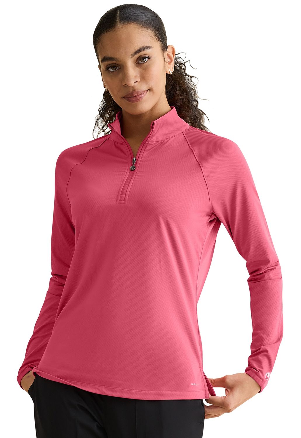 Healing Hands Limited Edition Milan Quarter Zip Top, Colour: Berry Crush, Size: X Small