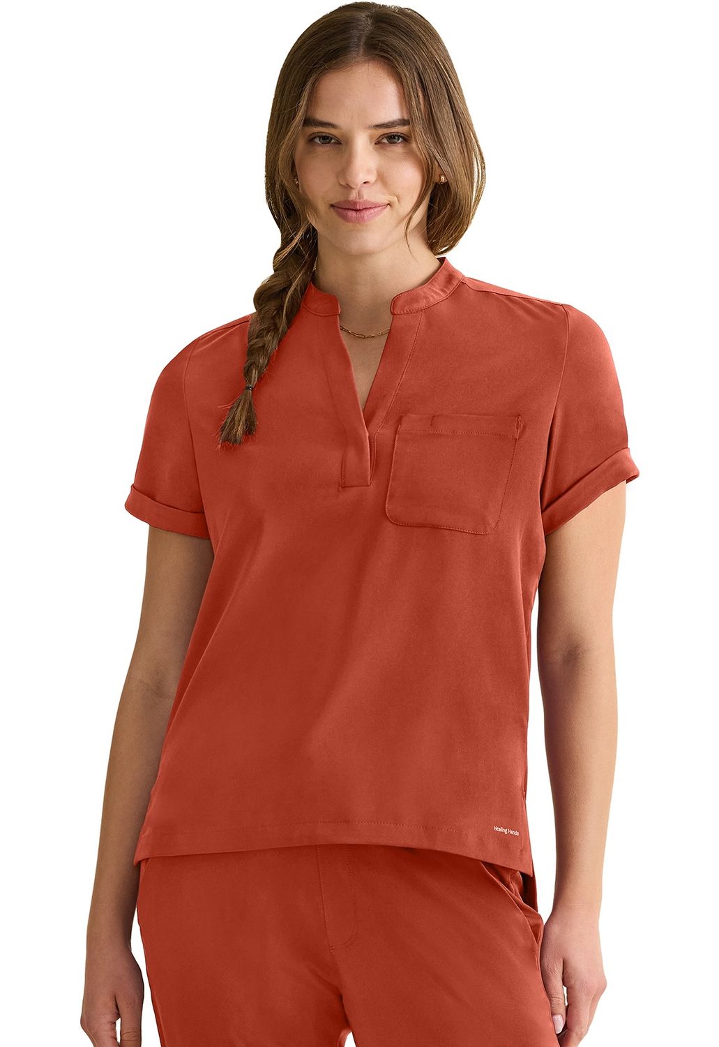 Healing Hands Macy Top, Colour: Hearty Orange, Size: X Small