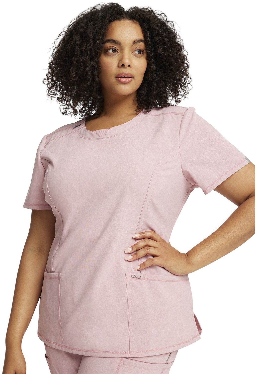 Round Neck Top in Frosted Rose Heather