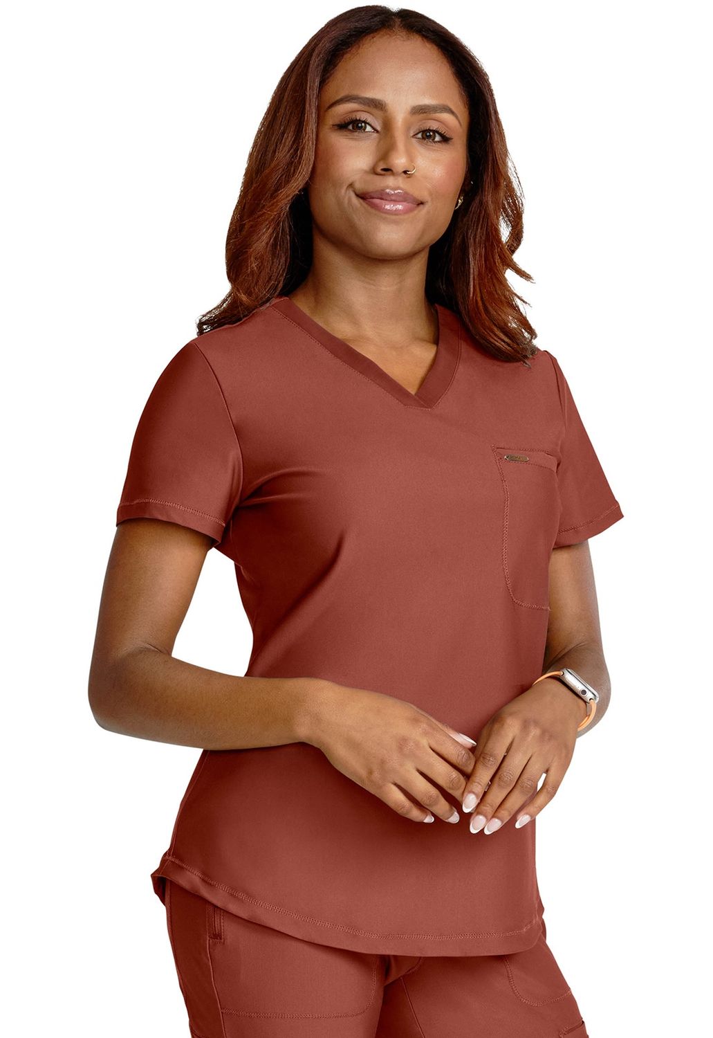 Cherokee Form Women&#39;s Tuckable V-Neck Top in Masala