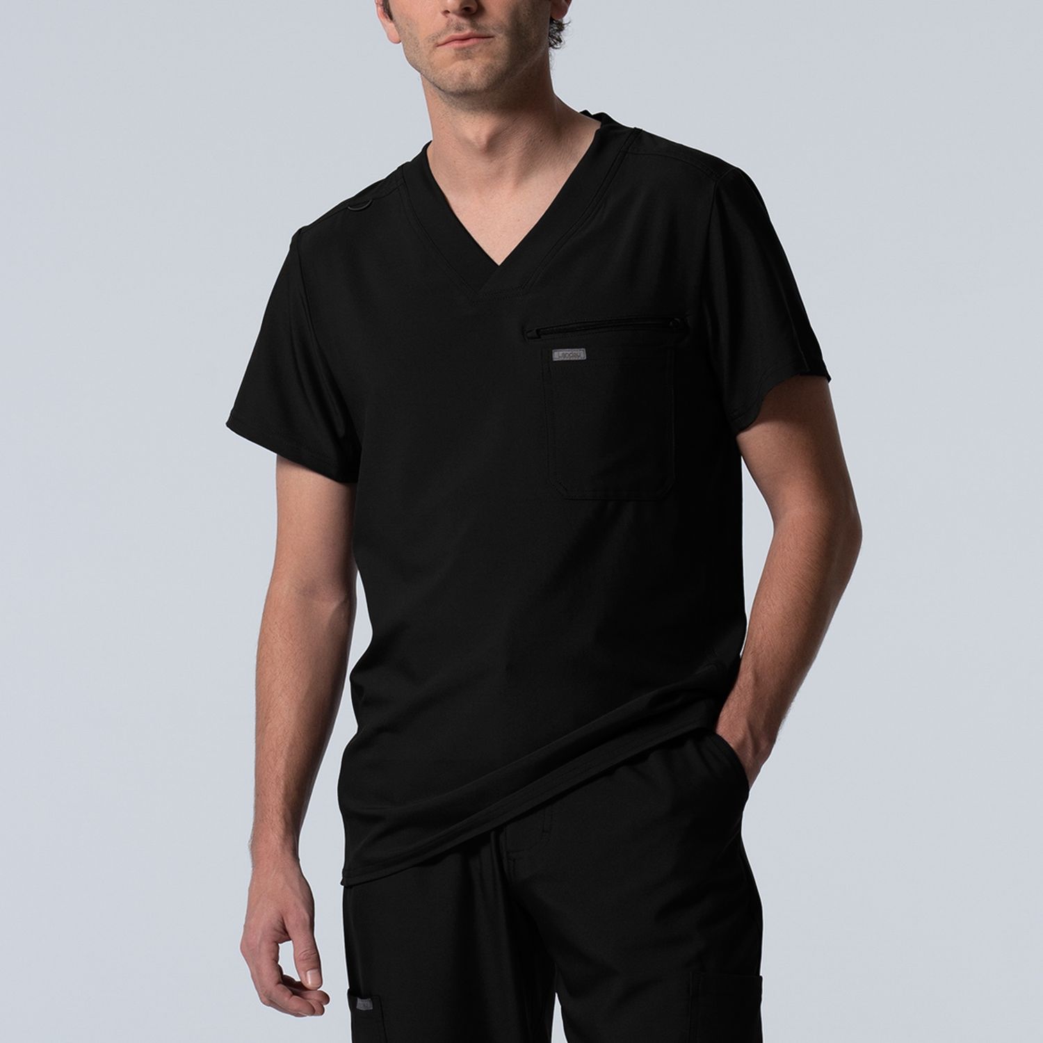 Landau Forward Men&#39;s 2 Pocket V-Neck Top, Colour: Black, Size: X Small
