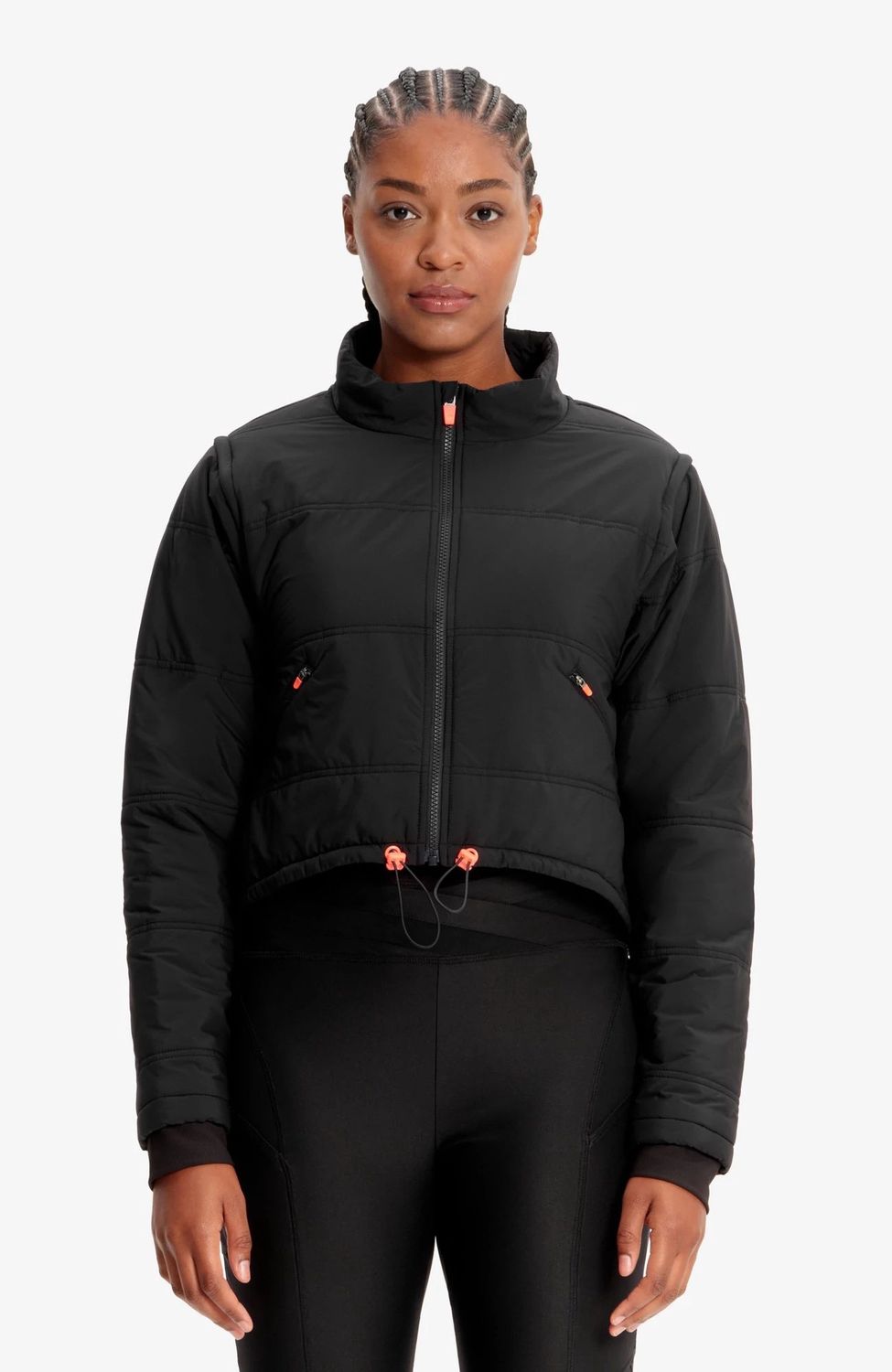 Infinity Lifestyle Zip Convertible Crop Quilted Jacket