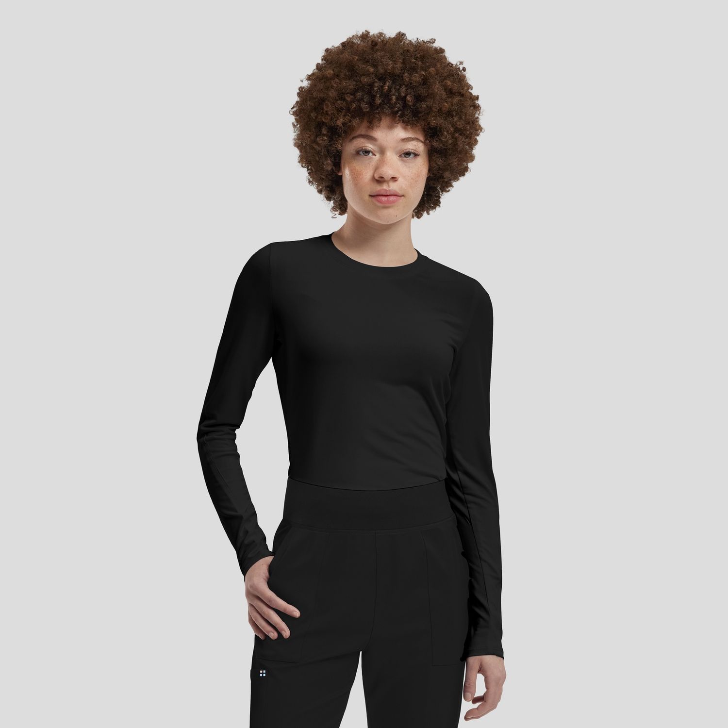 White Cross Vibe 1 Pocket Long Sleeve Tee, Colour: Black, Size: X Small