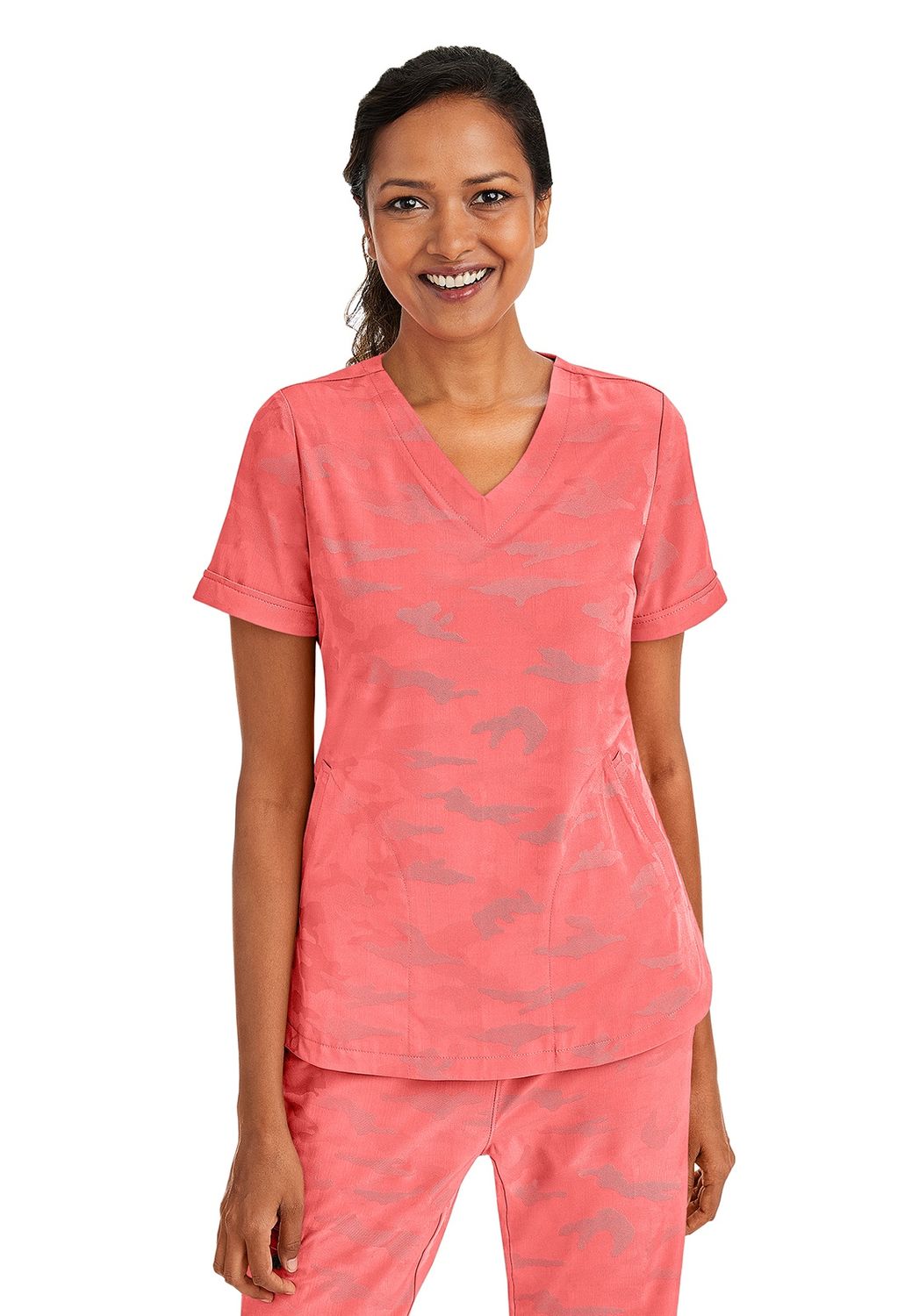 Healing Hands Women&#39;s Joy Camo Top in Sunset, Colour: Sunset, Size: 3X Large