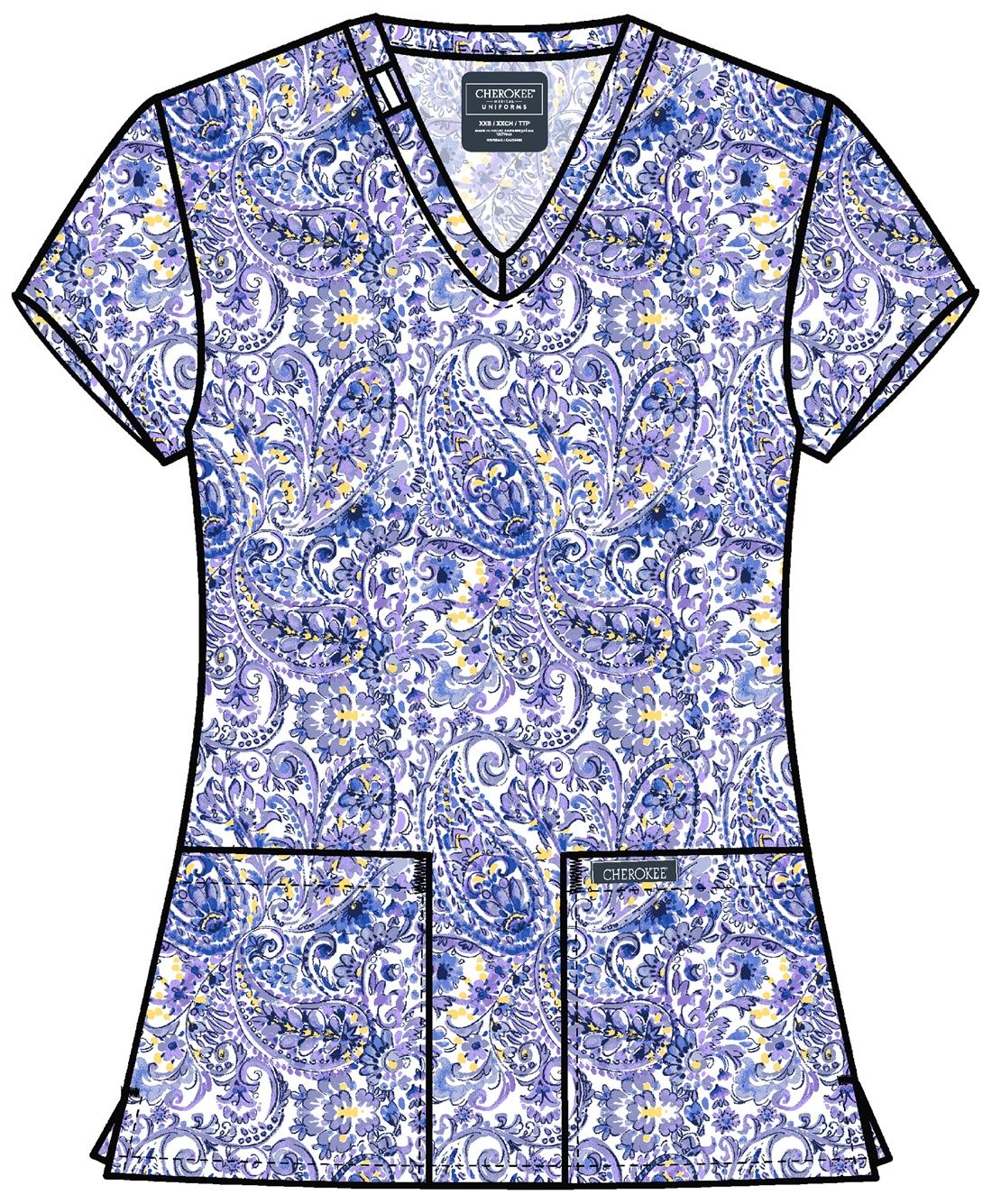 Cherokee Prints V-Neck Top in Pretty In Paisley, Colour: Pretty In Paisley, Size: X Small