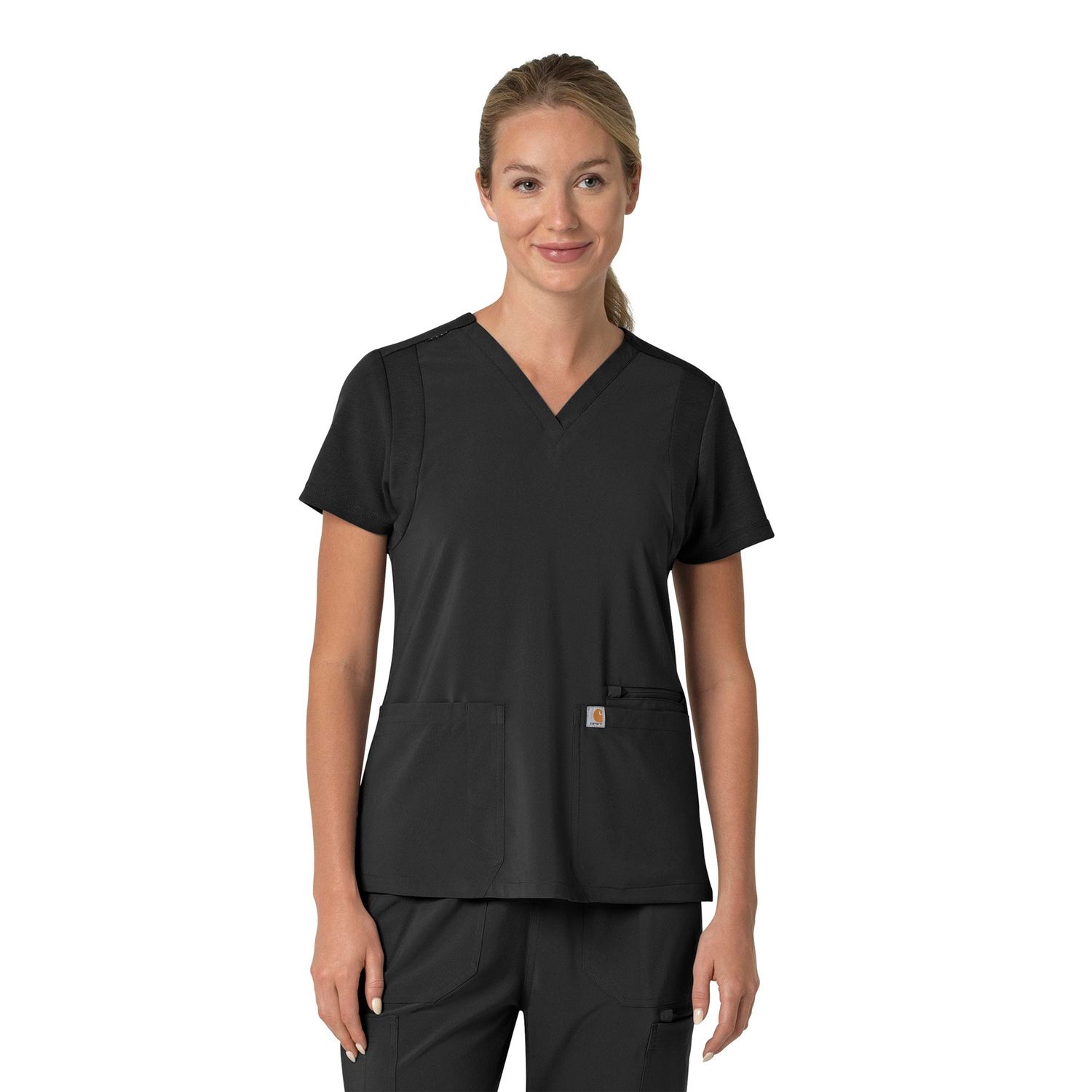 Carhartt Force Cross-Flex Women&#39;s Flex Panel V-Neck Scrub Top