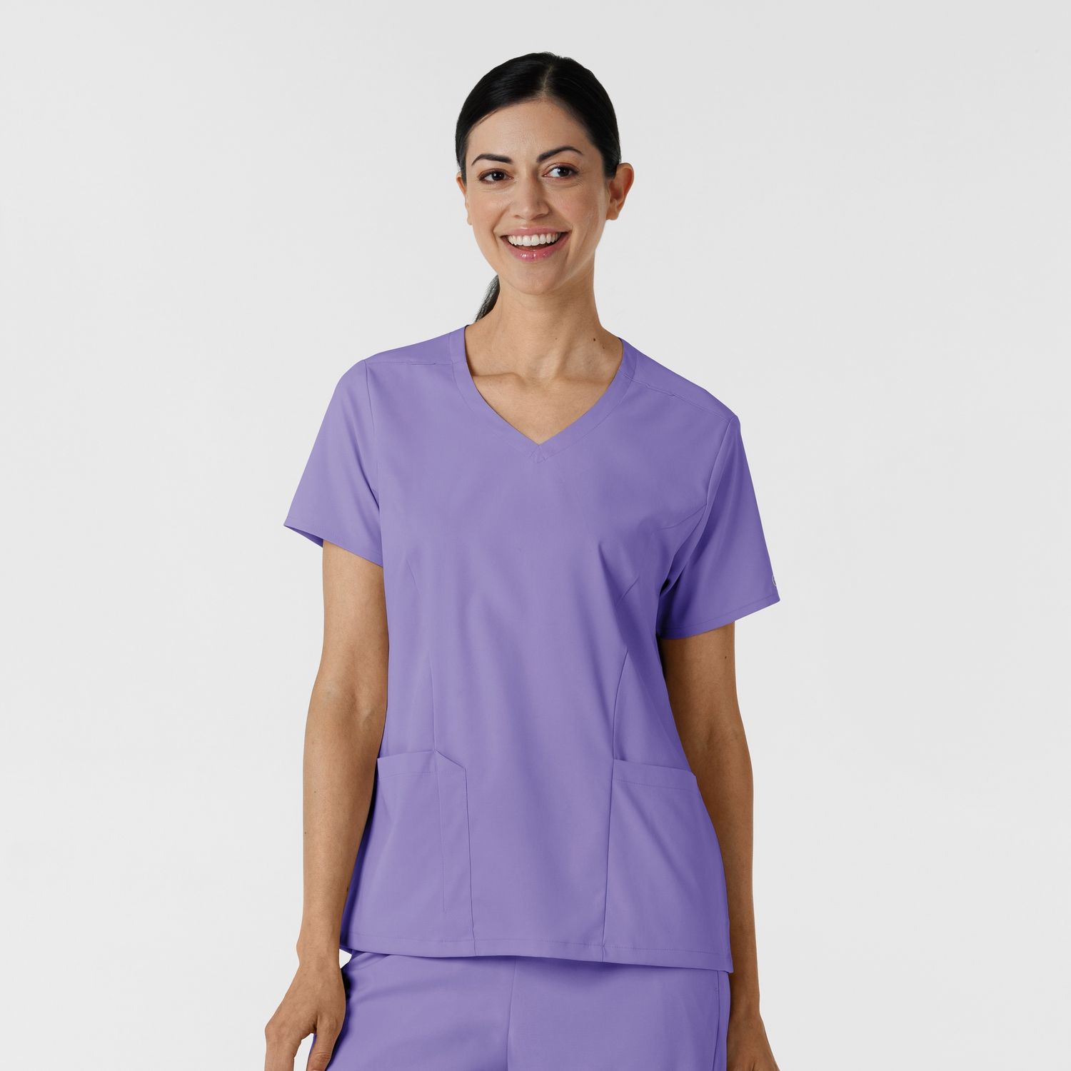 Wink Boundless Women&#39;s 2 Pocket V-Neck Top, Colour: Iris Purple, Size: X Small