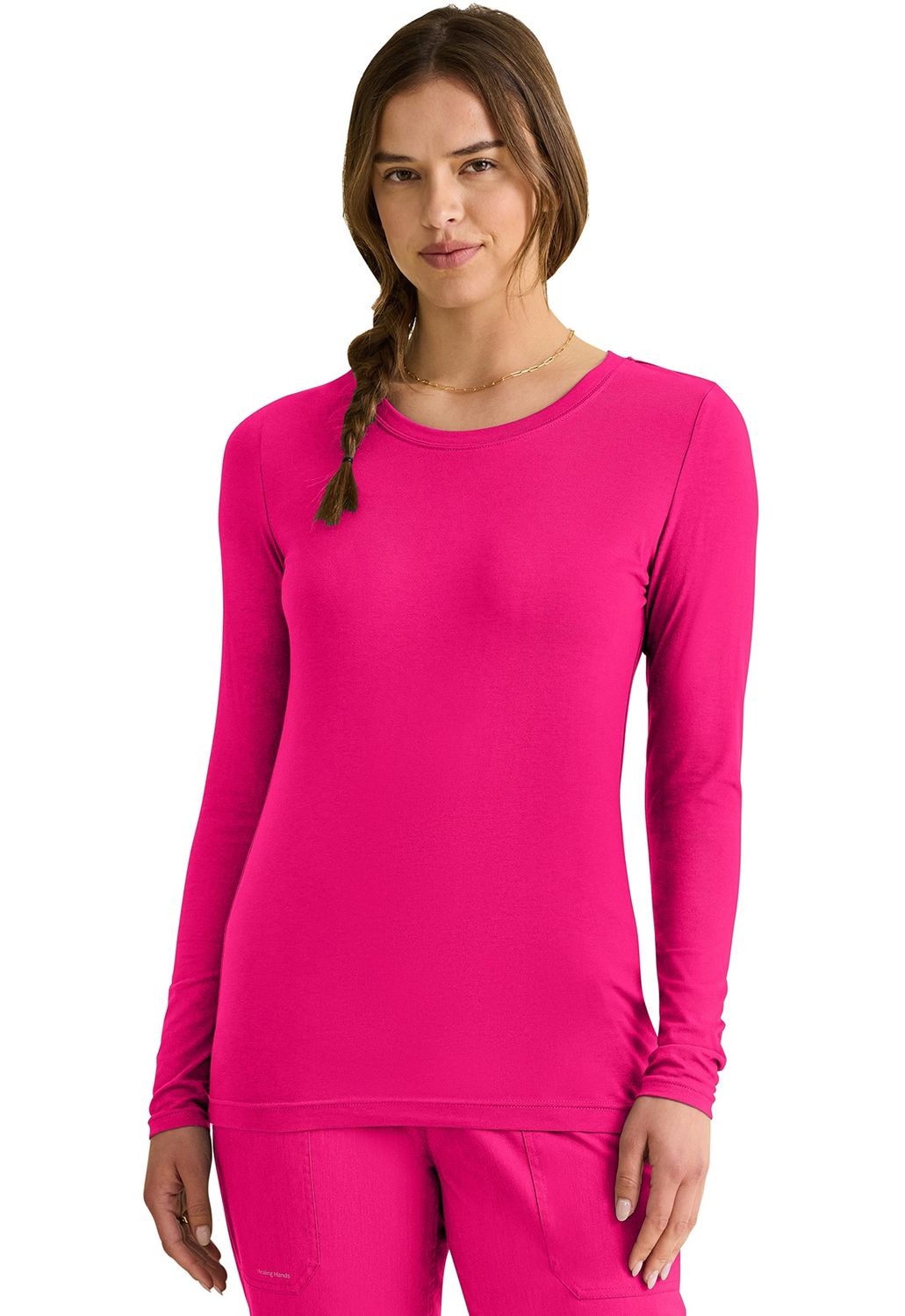 Healing Hands Knits Melissa Top, Colour: Carnation Pink, Size: 2X Small