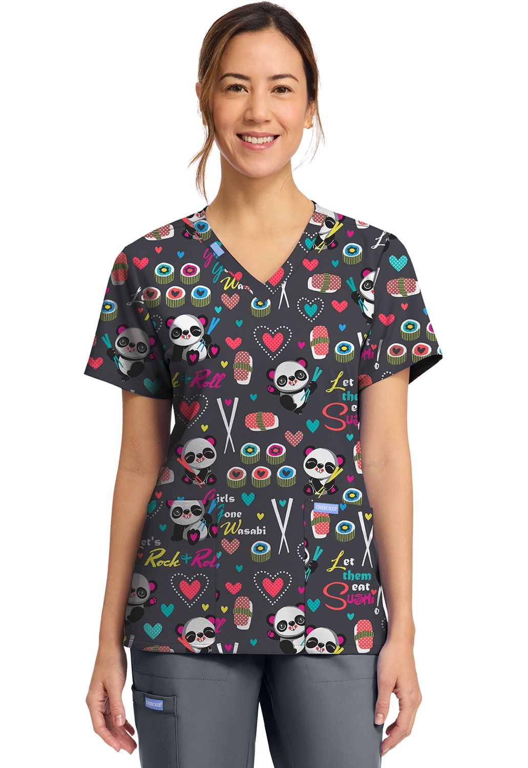 Cherokee Print Women&#39;s V-Neck Top in Girls Gone Wasabi, Colour: Girls Gone Wasabi, Size: X Small