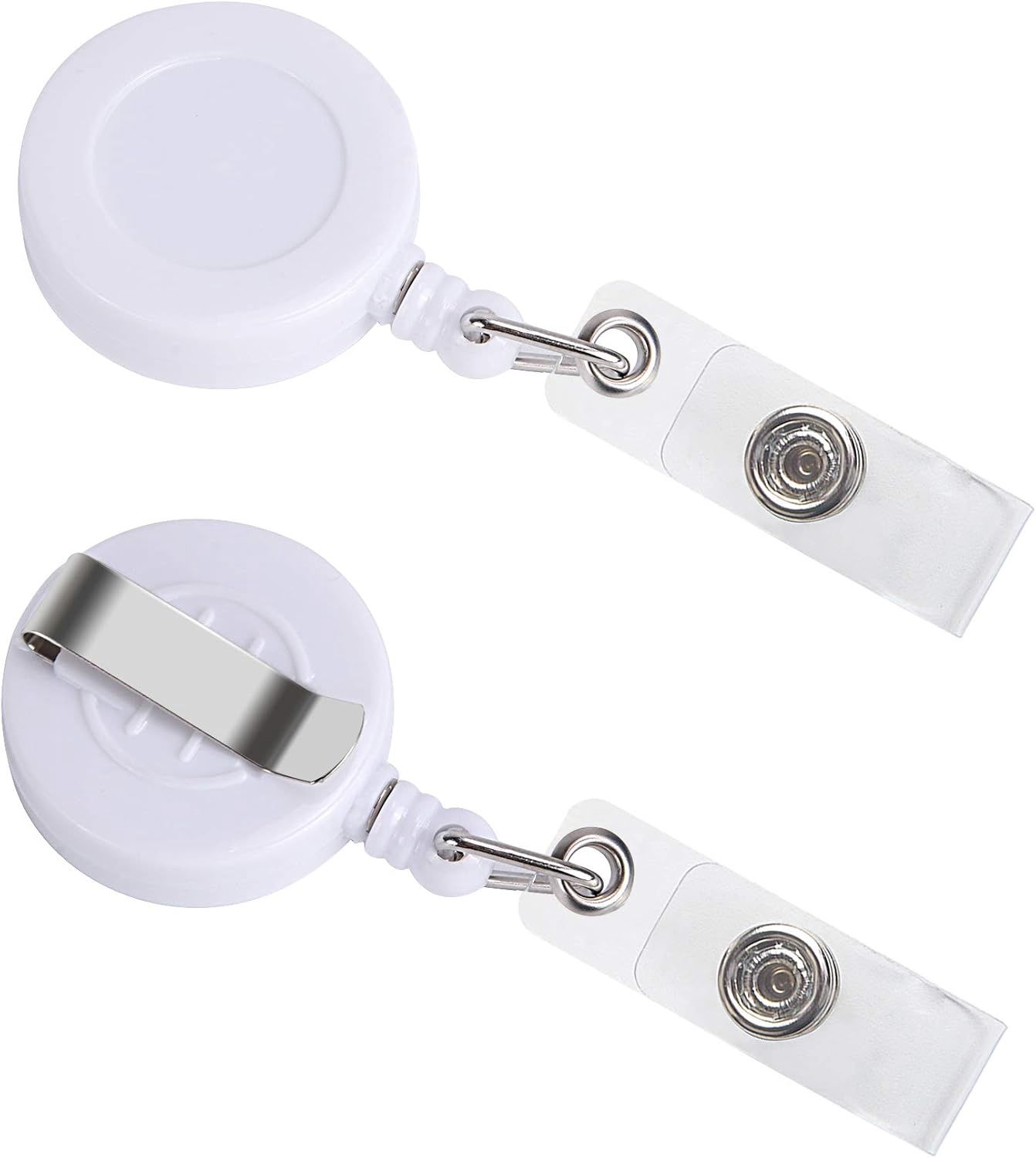 White Retractable Badge Reel