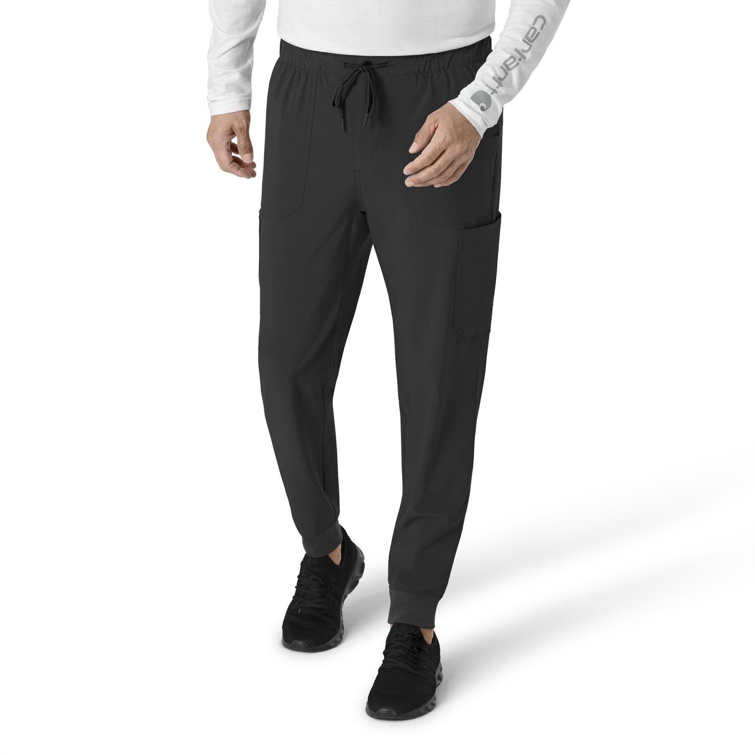 Carhartt Force Cross-Flex Men&#39;s Jogger Scrub Pant Tall, Colour: Black, Size: Small Tall
