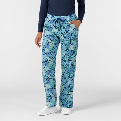 Wink  Fashion Prints Women&#39;s Printed Double Cargo Breezy Palms
