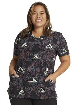 Cherokee V-Neck Print Dog is My Zen