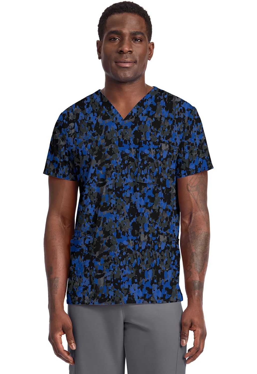 Cherokee Prints Unisex V-Neck Print Top in DABBLING IN PAINT, Colour: Dabbling in Paint, Size: X Small
