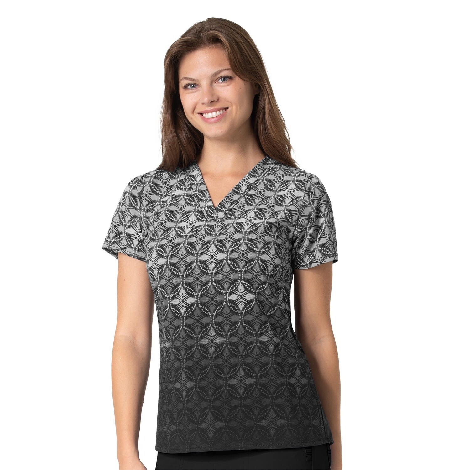 Carhartt Women's Force Cross-Flex V-Neck Border Print Dakota Dip Dye