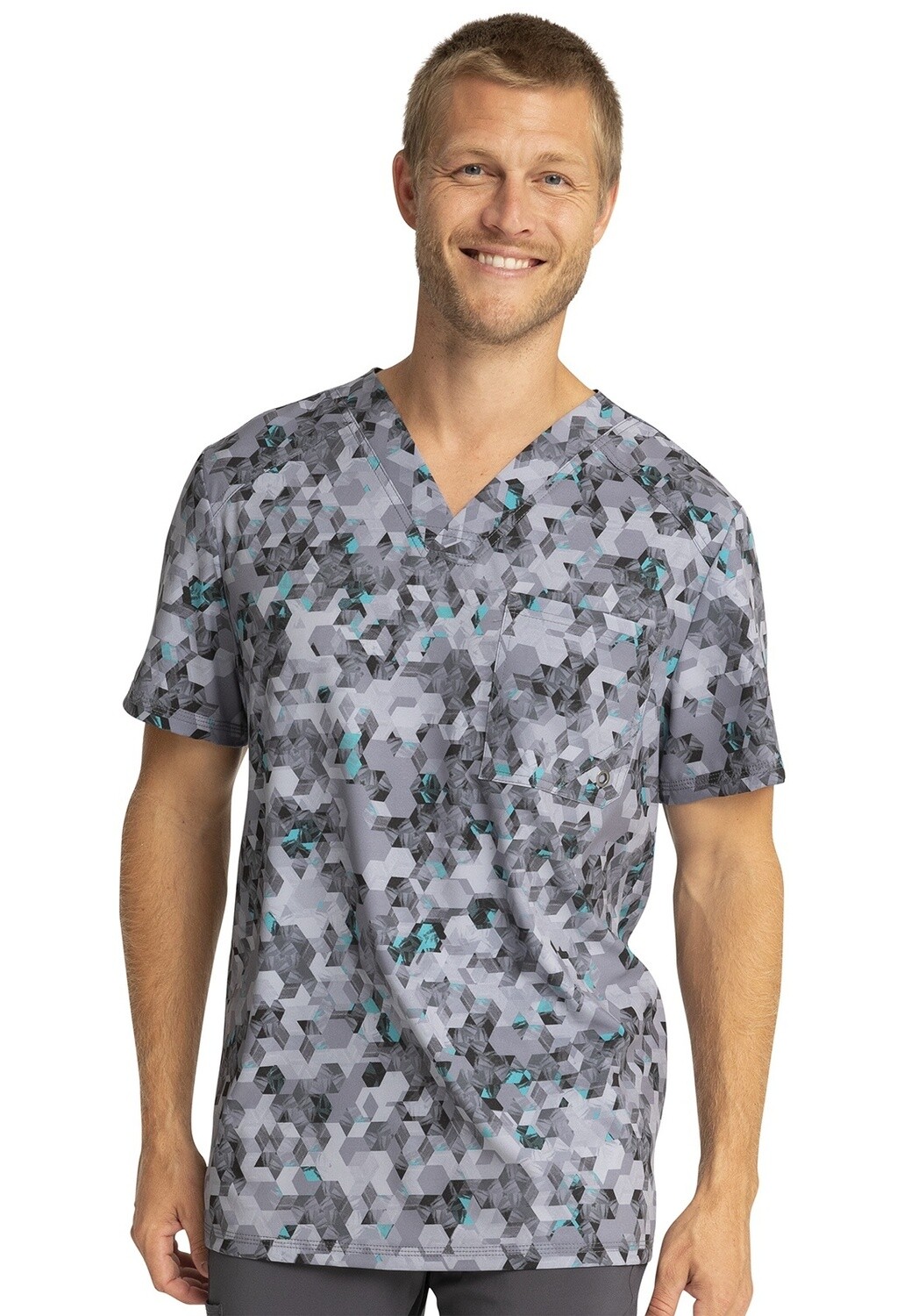Infinity Men's V-Neck Top in Abstract Ways