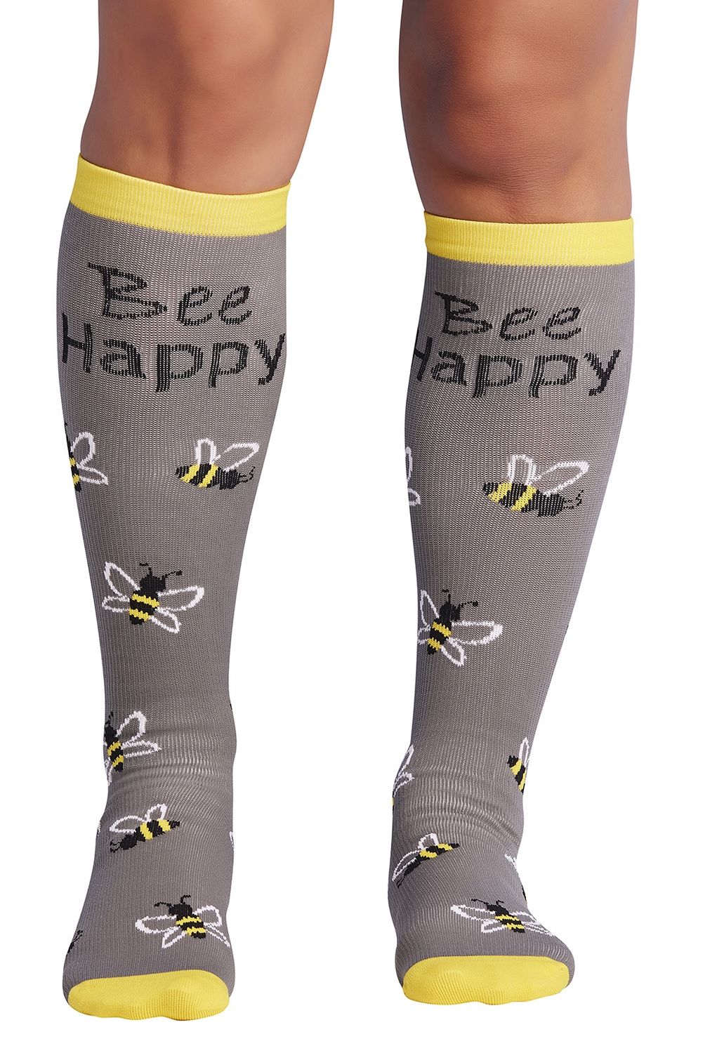 Cherokee Women's PrintSupport Compression Socks Plus Size, Color: Bee Happy, Size: Plus Size
