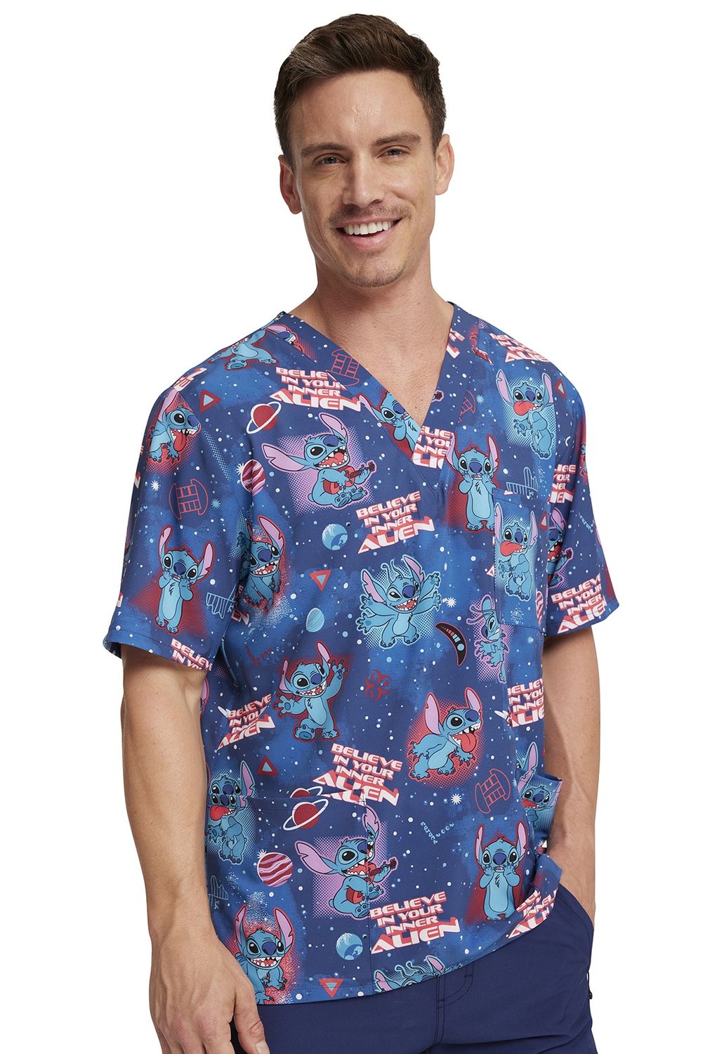Cherokee  V-Neck Print Top  Inner Alien, Colour: Inner Alien Stitch, Size: Small