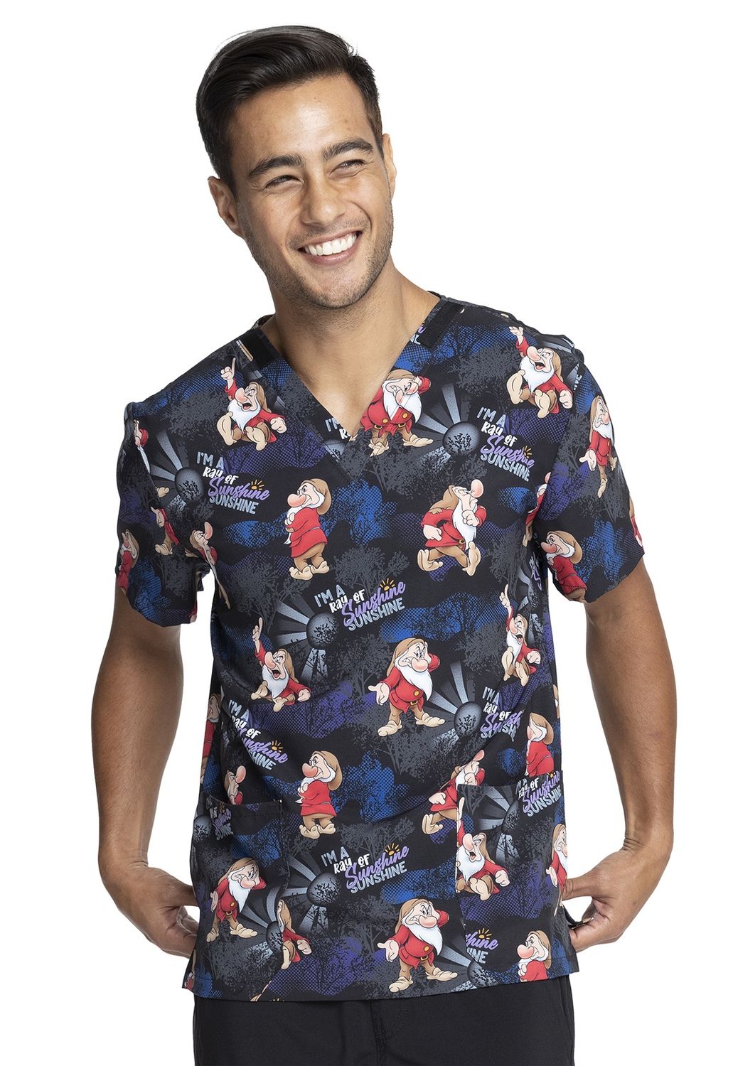 Cherokee V-Neck Print Top Ray of Sunshine, Colour: Ray of Sunshine, Size: X Small