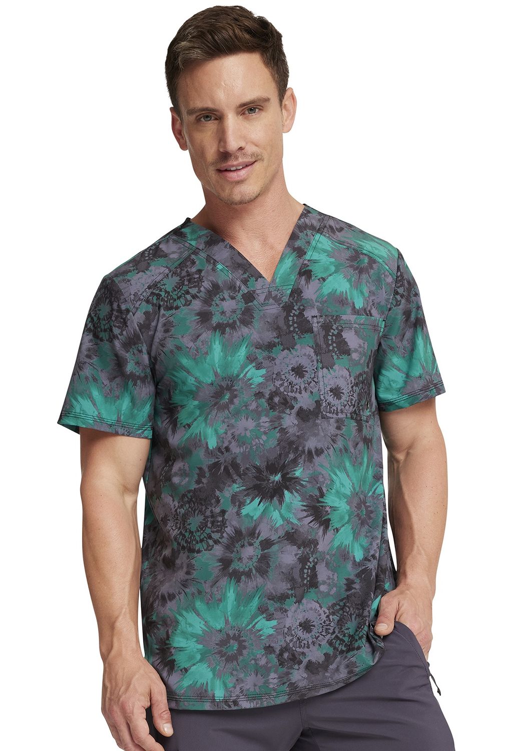 Infinity Men's V-Neck Texture Burst, Colour: Texture Burst, Size: X Small
