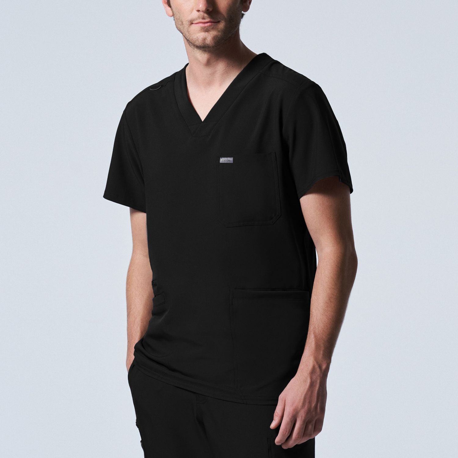 Landau Forward Men's V-Neck 4 Pocket Top, Colour: Black, Size: X Small