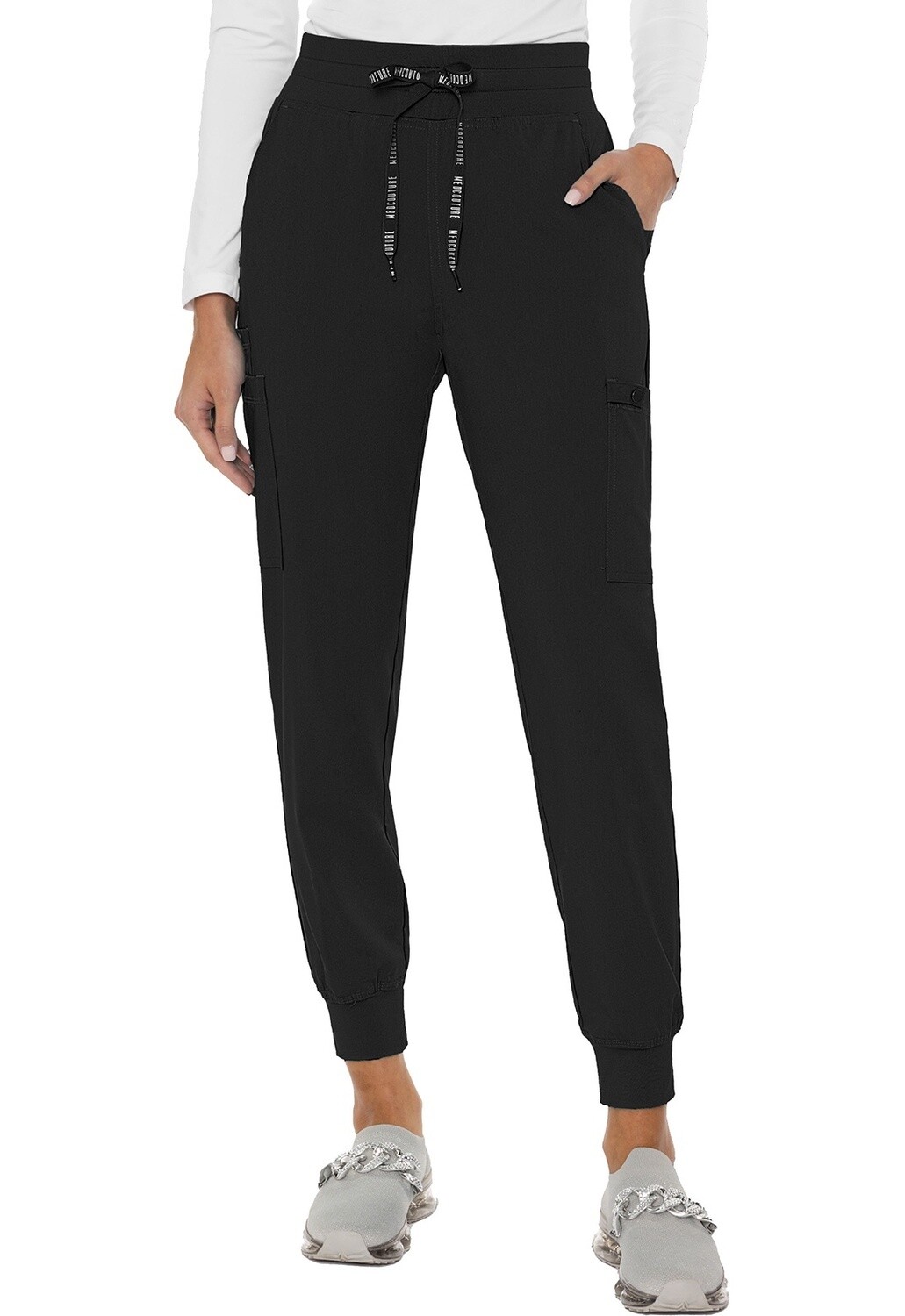 MC Touch Women's Double Cargo Pocket Jogger, Colour: Black, Size: X Small