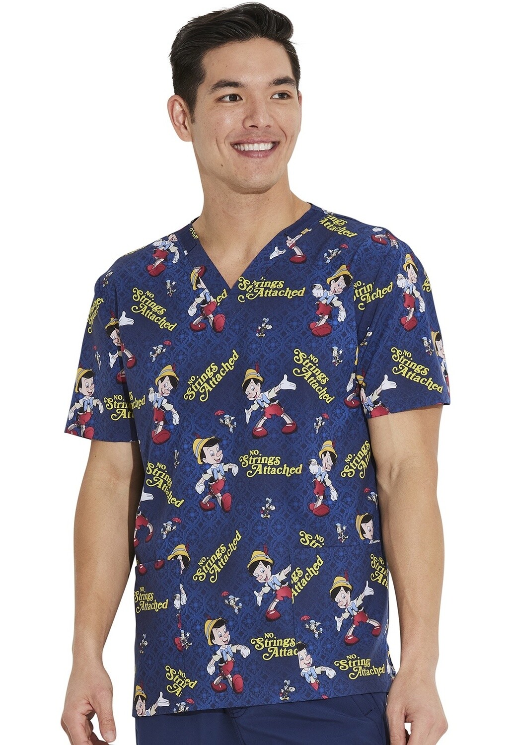 Cherokee Men's V-Neck Top in No Strings, Colour: No Strings Attached, Size: Large